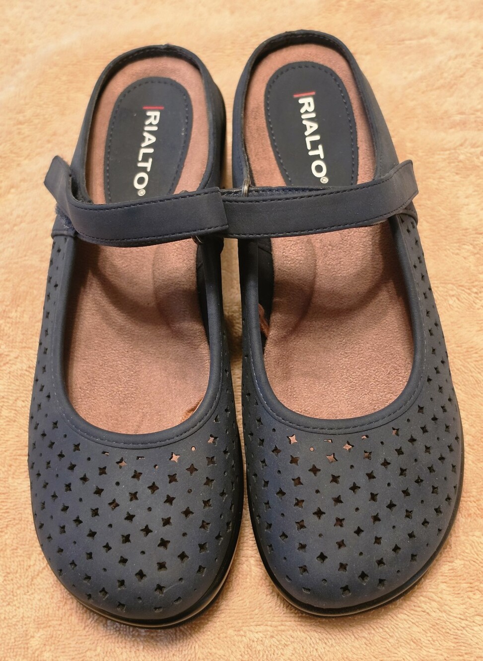 Rialto Navy Blue Mary Jane Clog Style Sandals NWOT